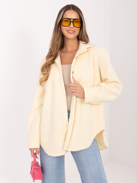 Máslově žlutá košilová bunda oversize RUE PARIS – QYRAYRA