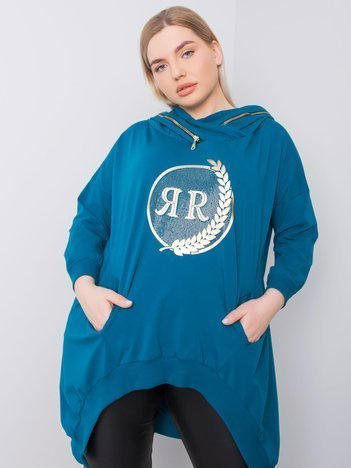 Námořnicky modrá plus size mikina Fantasy s kapucí – DORORA