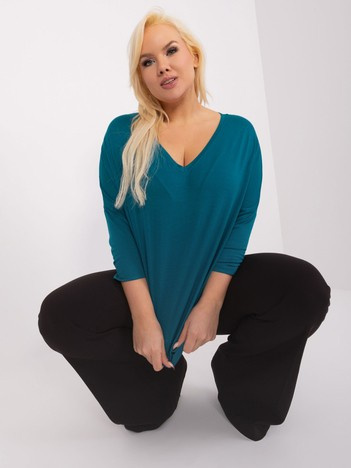 Petrolejový plus size top VIVANEA