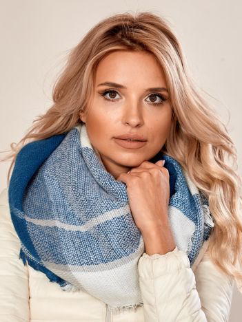 Námořnicky modrý pletený čtvercový šál – ADA