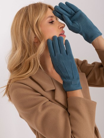 Mořsky modré elegantní dotykové rukavice – NAOMI