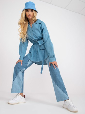 Modrá oversize džínová košile RUE PARIS – CALANITHA