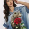 Modrá košile ITALY MODA se zvířecím motivem – CORNELIA