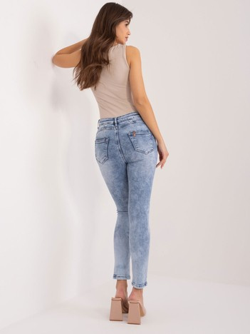 Modré skinny džíny s vysokým pasem – JOVINA