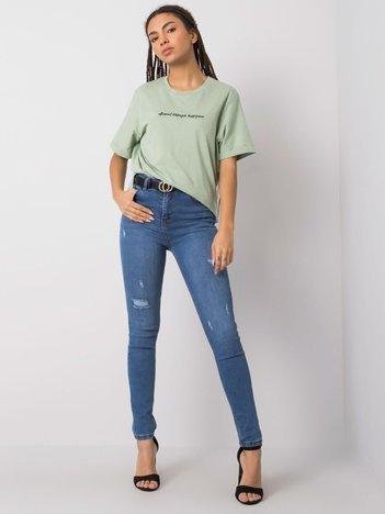 Tmavě modré skinny džíny s oděrkami – ARIANE