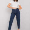 Tmavě modré rovné džíny plus size – CORISANDRA