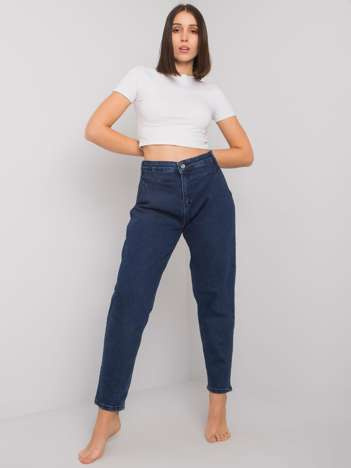 Tmavě modré rovné džíny plus size – CORISANDRA