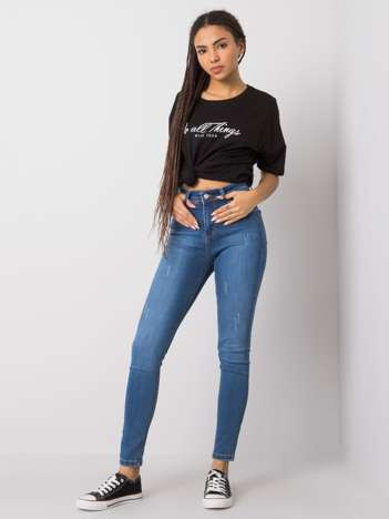 Tmavě modré skinny džíny s čistou linií – ARABELINE