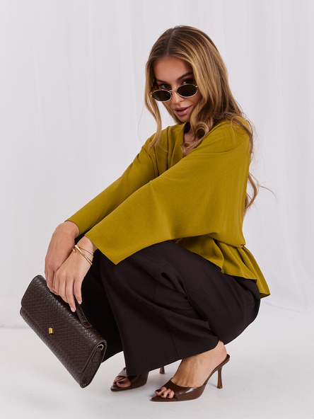 Olivová peplum halenka RAQUELINE