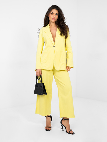 Pastelově žluté oversize džínové sako RUE PARIS – QORIANA
