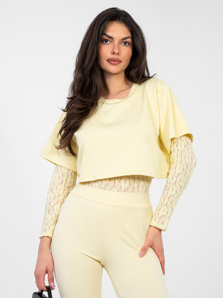 Světle žluté krajkové body ROSALINA