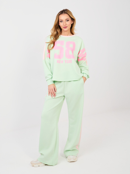 Pastelově zelený komplet s oversize mikinou – ADAIRA