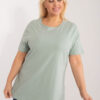 Pistáciové plus size tričko LACEBACKA