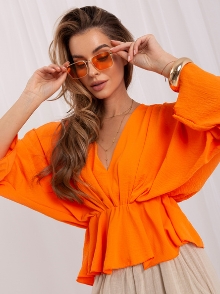 Oranžová halenka RAQUELINE s vázáním