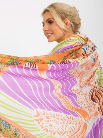 Oranžové bavlněné pareo s pestrými vzory – FABIOLA