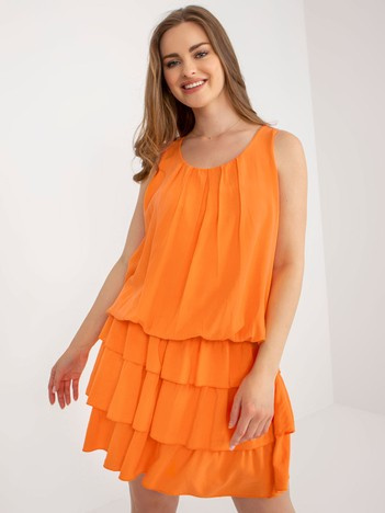Oranžové volánové mini šaty MAGDALENA