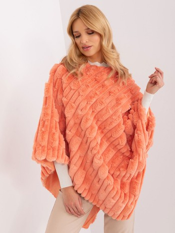 Oranžové kožešinové pončo PERSIDA pro výrazný zimní look