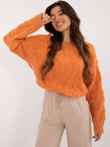 Oranžový vzorovaný oversize svetr MIRJA