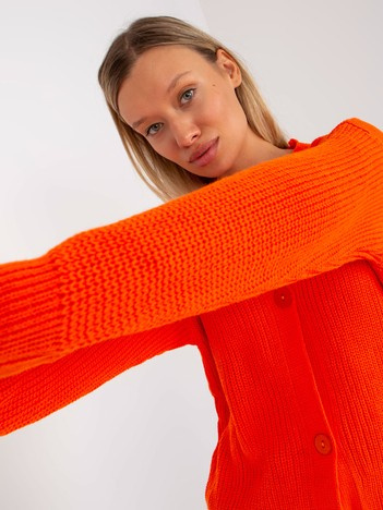 Oranžový kardigan AMRENNA s velkými knoflíky