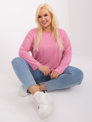 Růžová viskózová mikina SOFTINA plus size