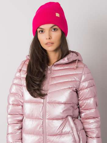 Fuchsiová beanie čepice s vlnou – ALŽBĚTA