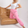 Růžové tepláky Banni plus size s vysokým pasem – GRAELIA