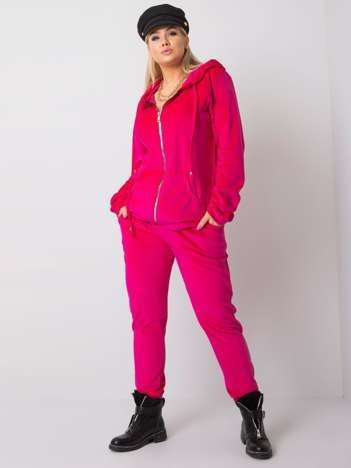 Růžový velurový komplet Michell Plus size – BASISE