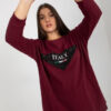 Tmavě fialová plus size mikina APPLINNE