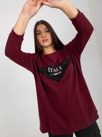Tmavě fialová plus size mikina APPLINNE