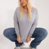 Šedá plus size mikina Donna z bavlny – BELALIA