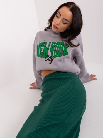 Šedá bavlněná hoodie s nápisem – JULARA