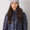 Šedá zimní čepice s vlnou a bambulí – JULIE