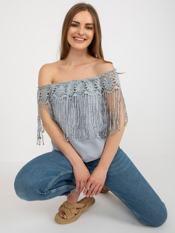Šedá krajková halenka MACRAVIE