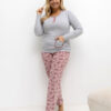 Šedé bavlněné pyžamo GIUSEPPA plus size