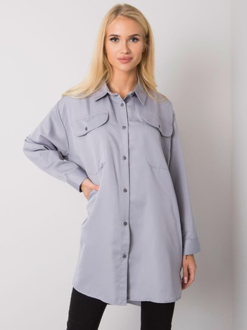 Šedá oversize košile ex moda – ARLINDA