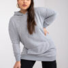 Šedě melírovaná plus size mikina Luna s kapucí – BELETTA