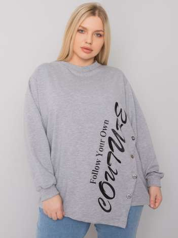 Šedá asymetrická tunika ULISSE plus size