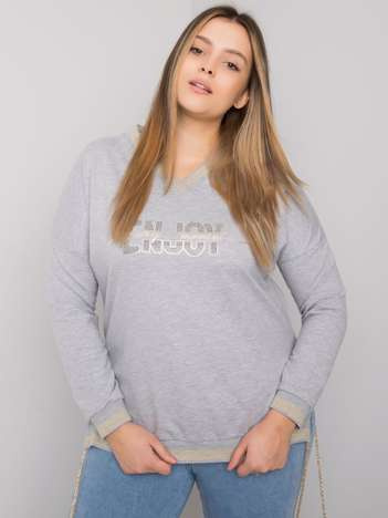 Šedá plus size mikina LILAVIE s aplikací