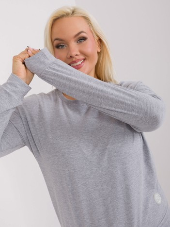 Šedá melanžová plus size mikina CALMERA