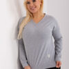 Šedý melanžový plus size top VELENZA