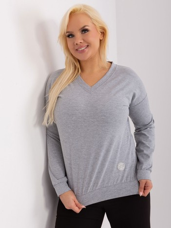 Šedý melanžový plus size top VELENZA