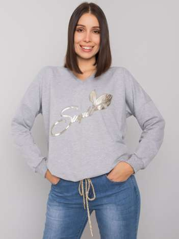 Šedá melírovaná plus size mikina JULISSANE