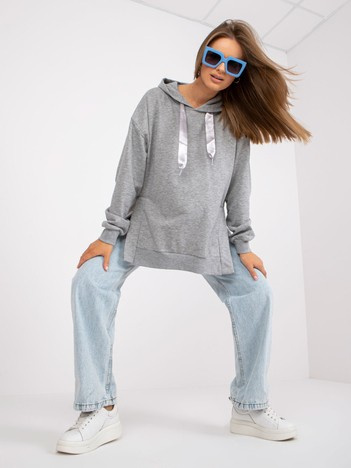 Šedě melírovaná bavlněná hoodie – MERELLA