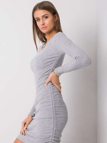 Šedé sportovní mini šaty SUZANNE se stahovacími šňůrkami