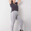 Šedé melírované legíny plus size Millie – NYRALIA