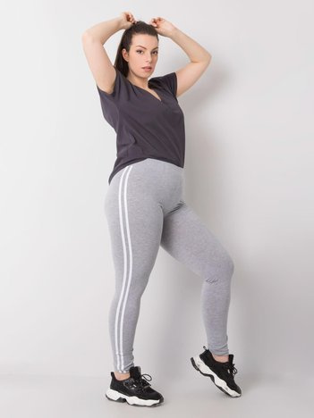 Šedé melírované legíny plus size Millie – NYRALIA