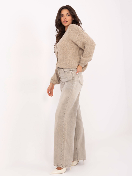 Šedo-béžové dlouhé wide-leg džíny SUBLEVEL – GAVARA