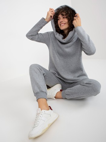Šedý basic teplákový komplet s oversize mikinou – CLIO