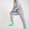 Šedý melírovaný plus size komplet s kapsami – ARTEMIDA