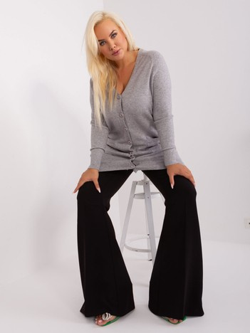 Šedý plus-size kardigan ALINE s viskózou